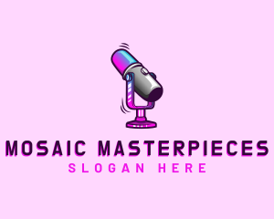 Microphone Podcast Multimedia logo design