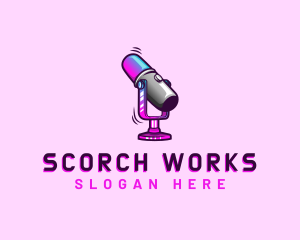 Microphone Podcast Multimedia logo design