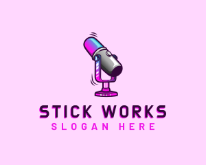 Microphone Podcast Multimedia logo design