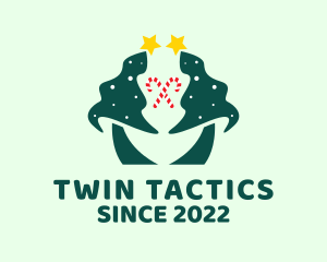 Twin Christmas Tree logo design