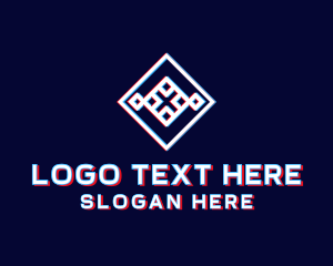 App - Futuristic Glitchy Letter X logo design