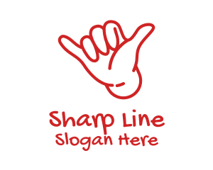 Shaka Hand Outline logo