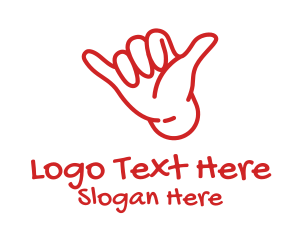 Outline - Shaka Hand Outline logo design