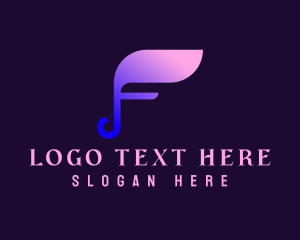 Musical Note Letter F  Logo