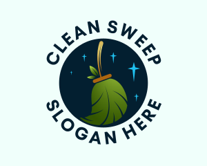 Cleaning Leaf Broom logo design