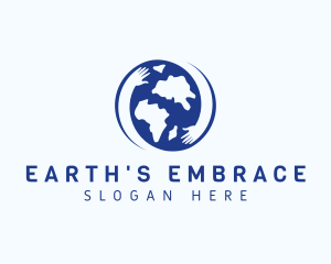 Hand Hug Earth Institution logo design