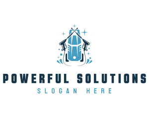 Pressure Washer Cleaning logo design