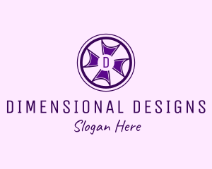 Cross Wheel Interior Design logo design