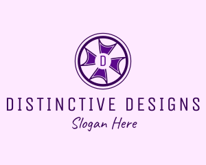 Cross Wheel Interior Design logo design