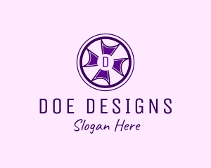 Cross Wheel Interior Design logo design