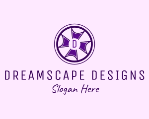 Cross Wheel Interior Design logo design