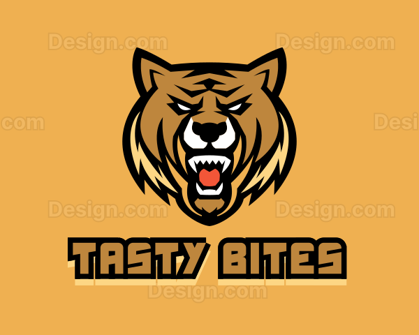 Angry Wild Lioness Feline Gaming Logo