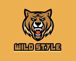 Angry Wild Lioness Feline Gaming logo design