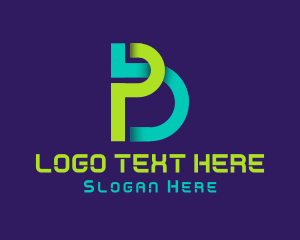 Cyber Letter PB Monogram logo