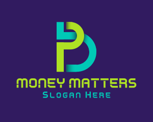 Cyber Letter PB Monogram logo