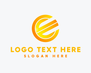 Gradient Round Letter E logo