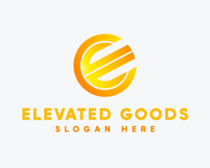 Gradient Round Letter E logo design