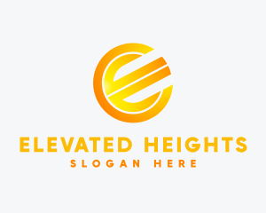 Gradient Round Letter E logo design