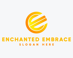 Gradient Round Letter E logo design