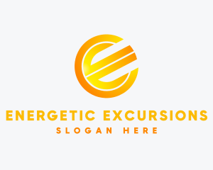 Gradient Round Letter E logo design