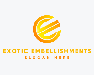 Gradient Round Letter E logo design