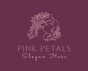 Pink Floral Cosmetics logo design