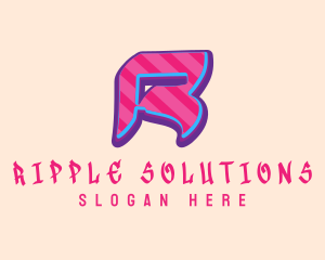 Pop Graffiti Letter R logo design