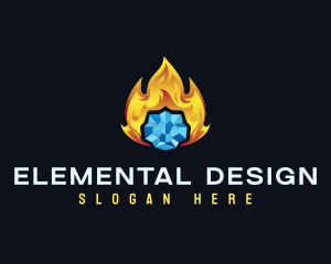 Fire Ice Temperature logo design