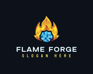 Fire Ice Temperature logo design