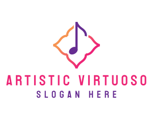 Floral Music Note logo design