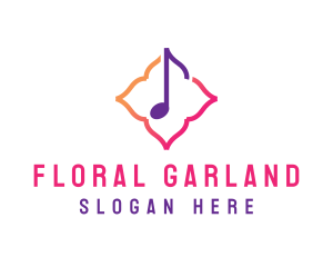 Floral Music Note logo design