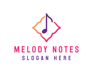 Floral Music Note logo design