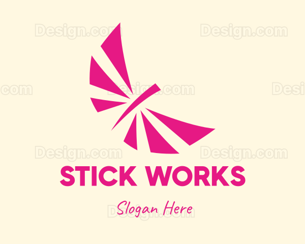 Pink Insect Wings Logo