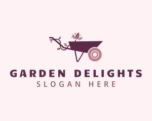 Flower Garden Wheelbarrow logo design