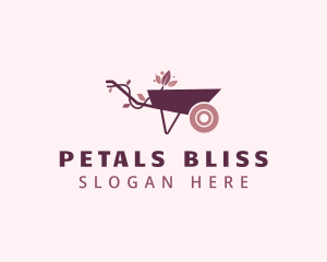 Flower Garden Wheelbarrow logo design