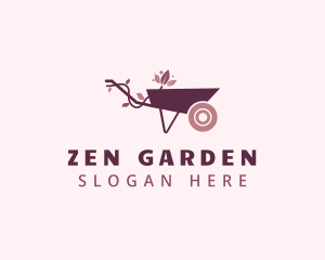 Flower Garden Wheelbarrow logo design