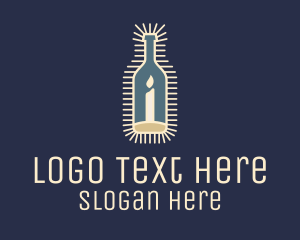 Candle Light Wine Bottle logo