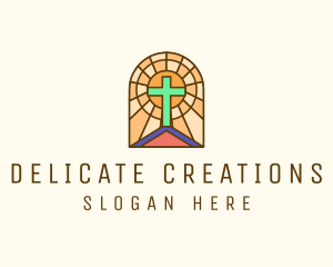 Sacred Church Stained Glass logo design