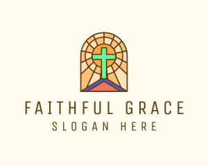 Sacred Church Stained Glass logo design