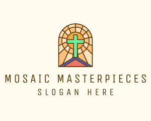 Sacred Church Stained Glass logo design