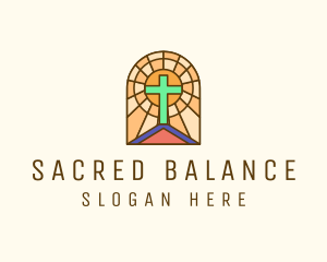 Sacred Church Stained Glass logo design