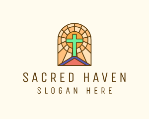 Sacred Church Stained Glass logo design