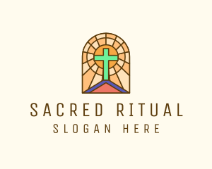 Sacred Church Stained Glass logo design