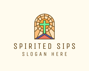 Sacred Church Stained Glass logo design