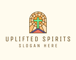 Sacred Church Stained Glass logo design