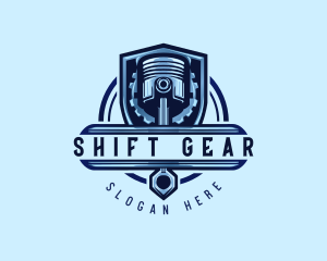 Piston Gear Shield logo design