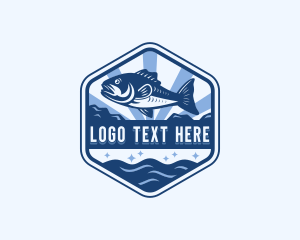 Fish Ocean Fishing Logo