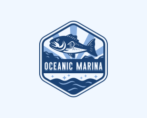 Fish Ocean Fishing logo design