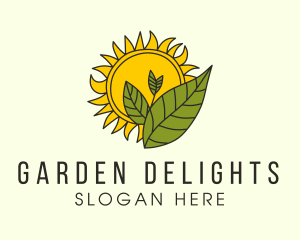 Sun Gardening Plant   logo design