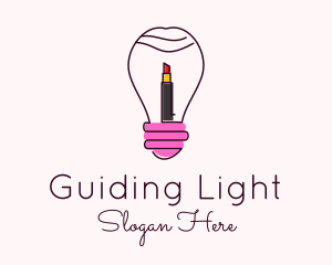 Light Bulb Lipstick  logo design